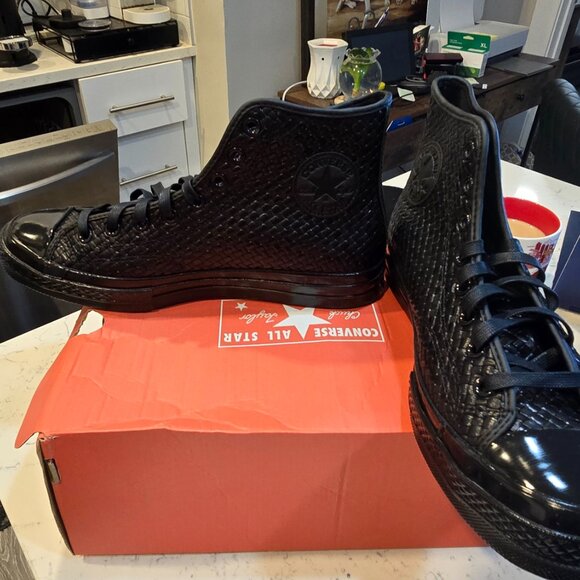 CONVERSE Chuck 70 Woven Leather A14450C 2025 RARE Black Men's High Top Size 10 - Picture 4 of 16